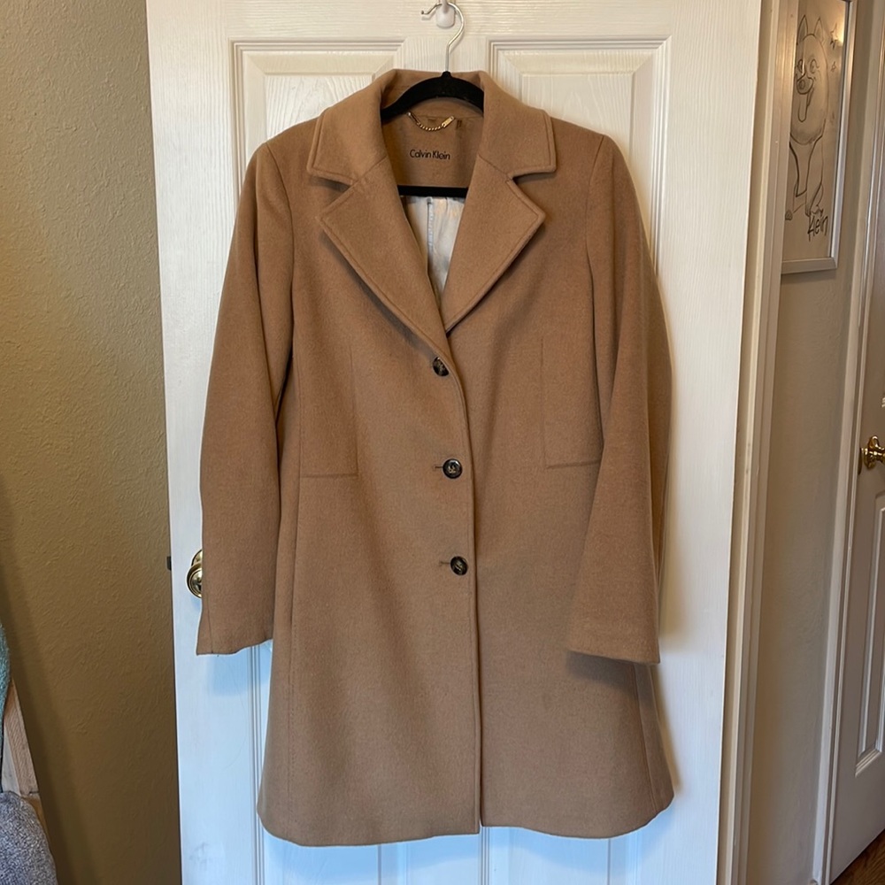 Calvin Klein Wool Tan Coat